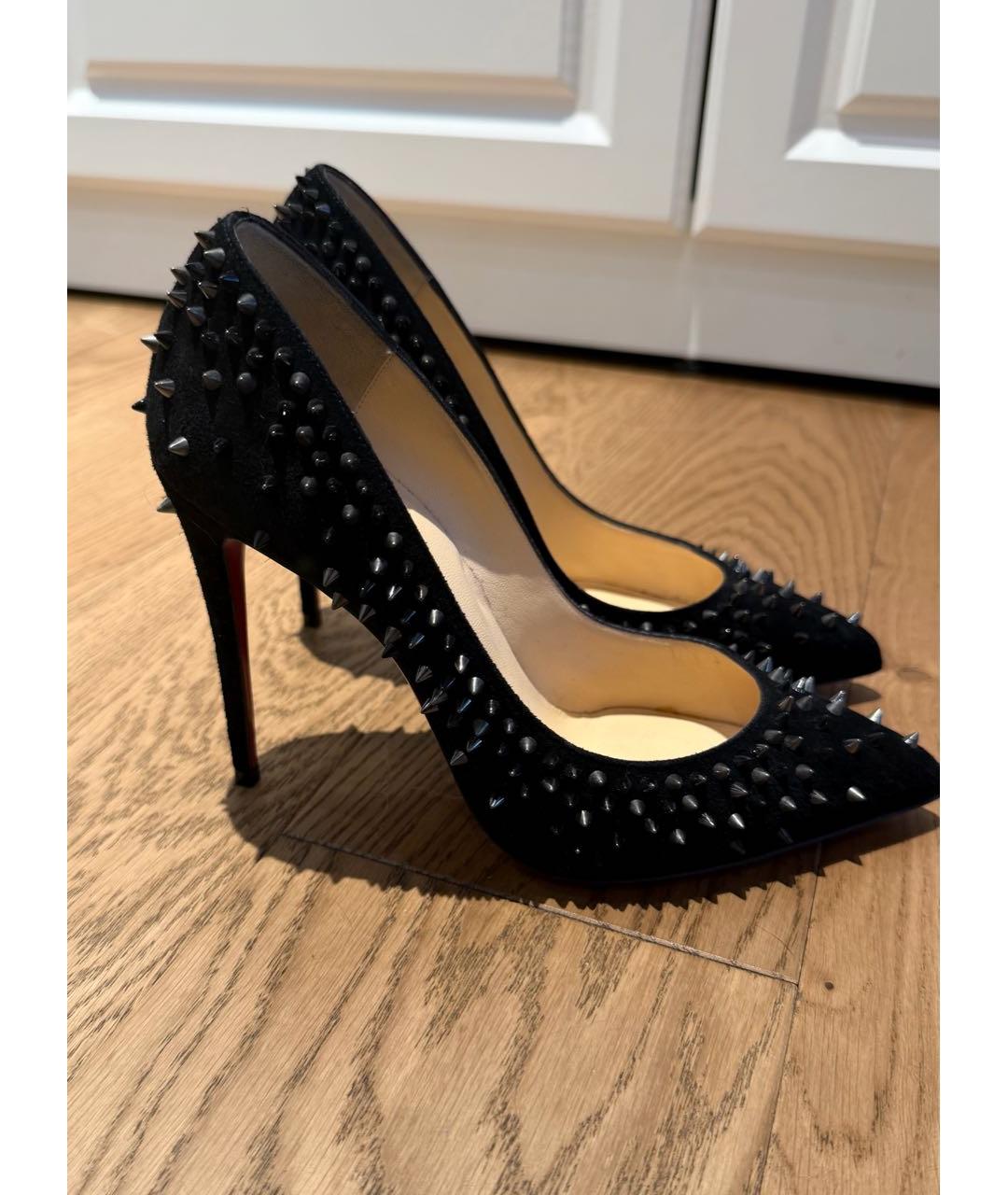 CHRISTIAN LOUBOUTIN Черные замшевые туфли, фото 9