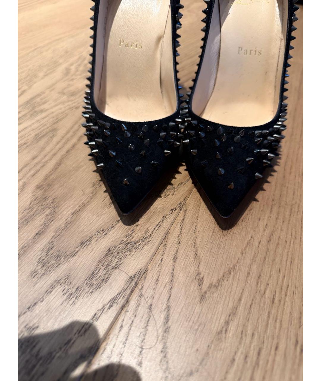 CHRISTIAN LOUBOUTIN Черные замшевые туфли, фото 7