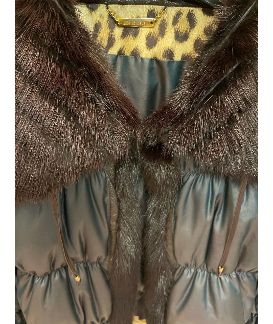 ROBERTO CAVALLI Черный полиамидовый пуховик, фото 4