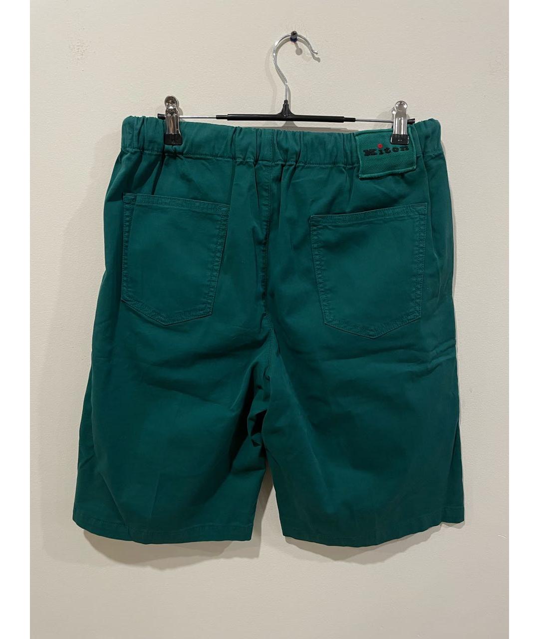 KITON Зеленые хлопко-эластановые шорты, фото 2