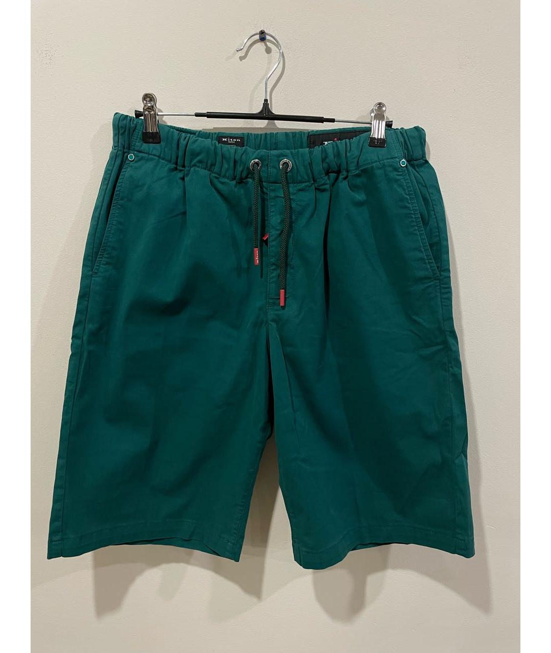 KITON Зеленые хлопко-эластановые шорты, фото 5