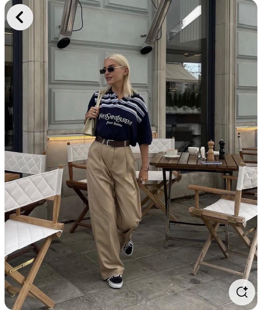 SAINT LAURENT Темно-синяя хлопковая футболка, фото 4