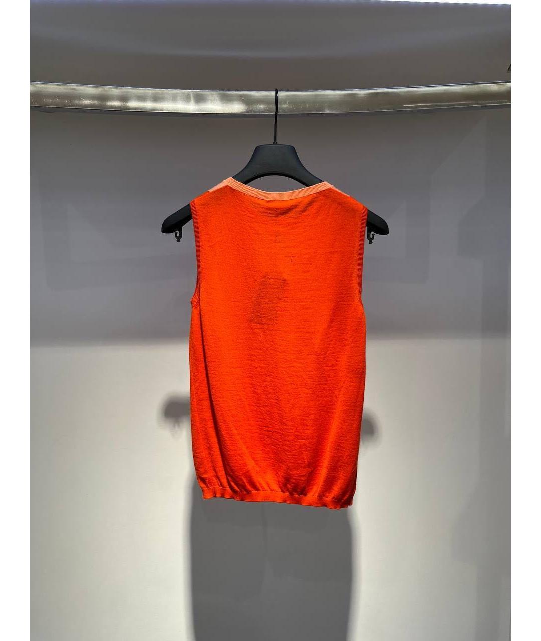 FENDI Оранжевая майка, фото 2