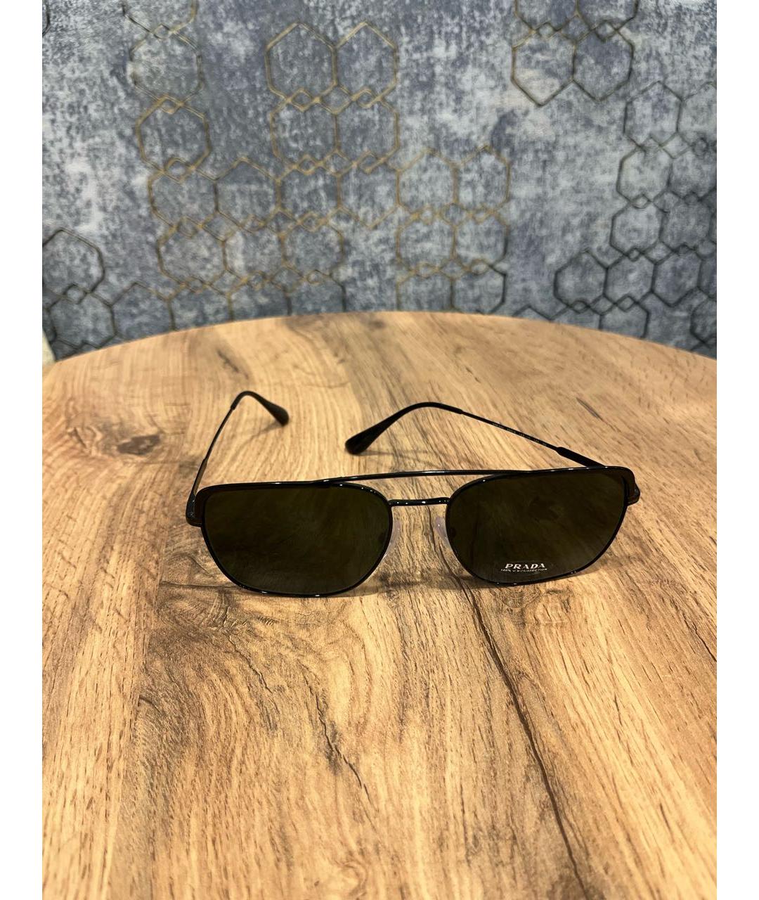 PRADA Черные металлические солнцезащитные очки, фото 6