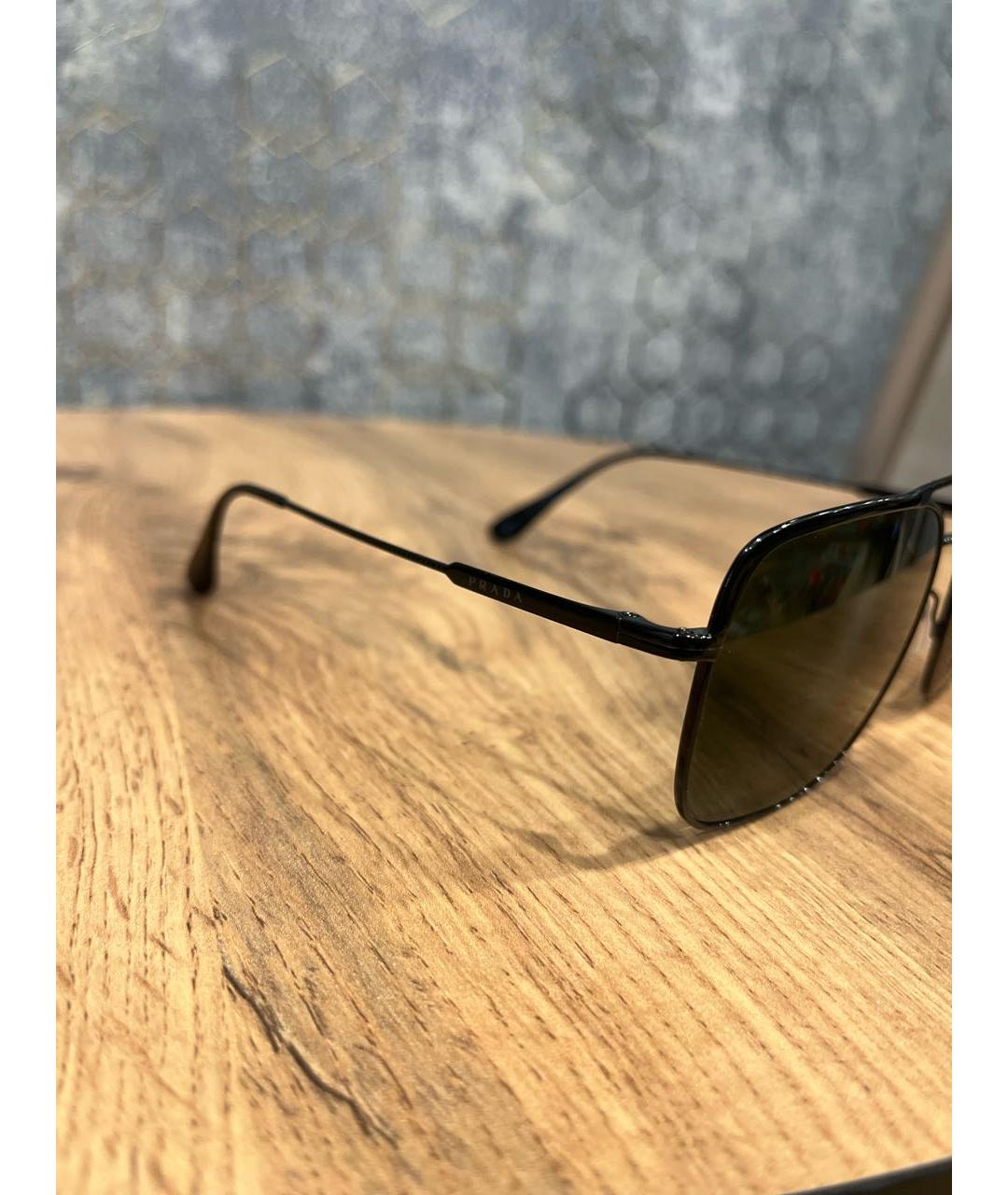 PRADA Черные металлические солнцезащитные очки, фото 3