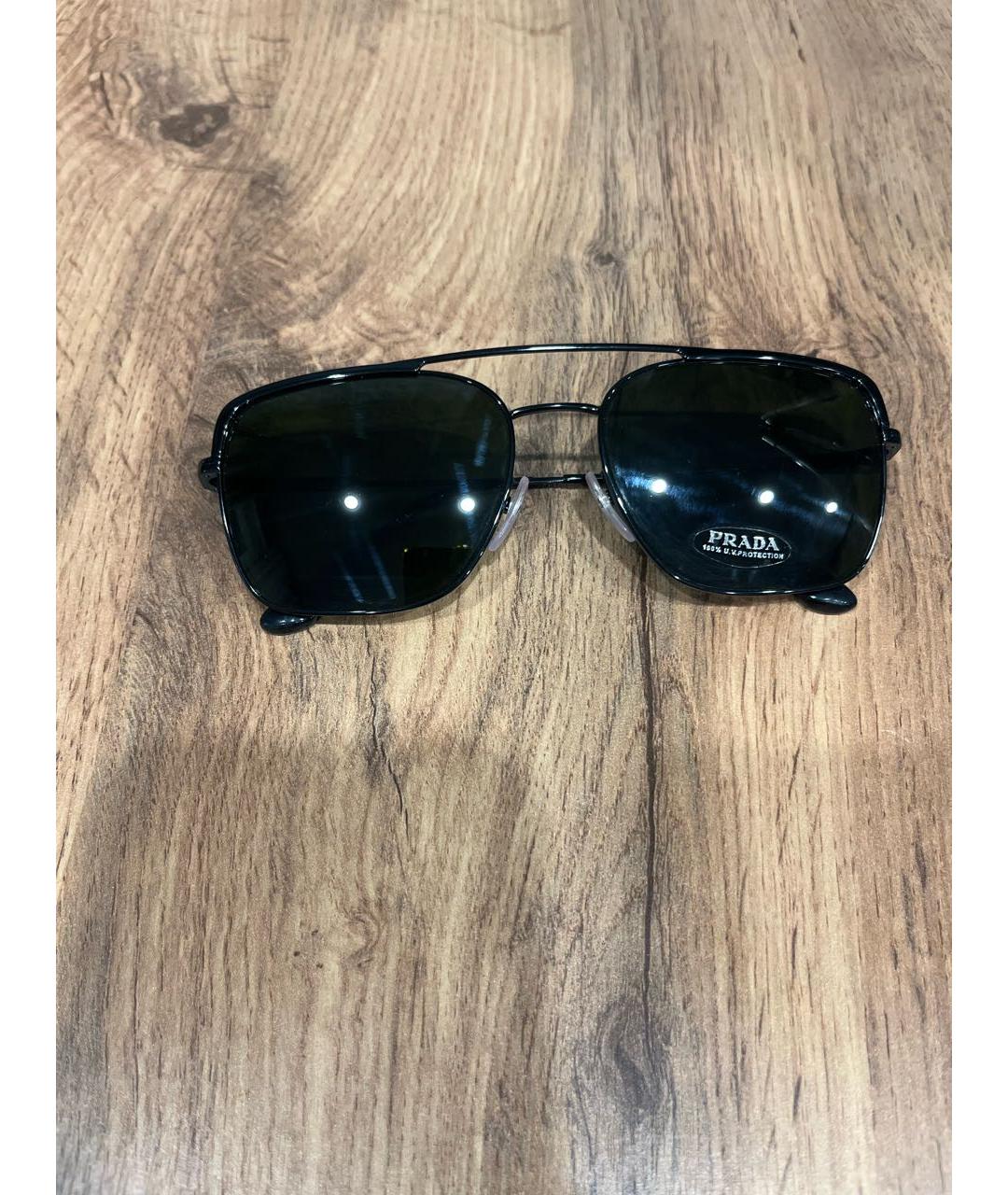 PRADA Черные металлические солнцезащитные очки, фото 2