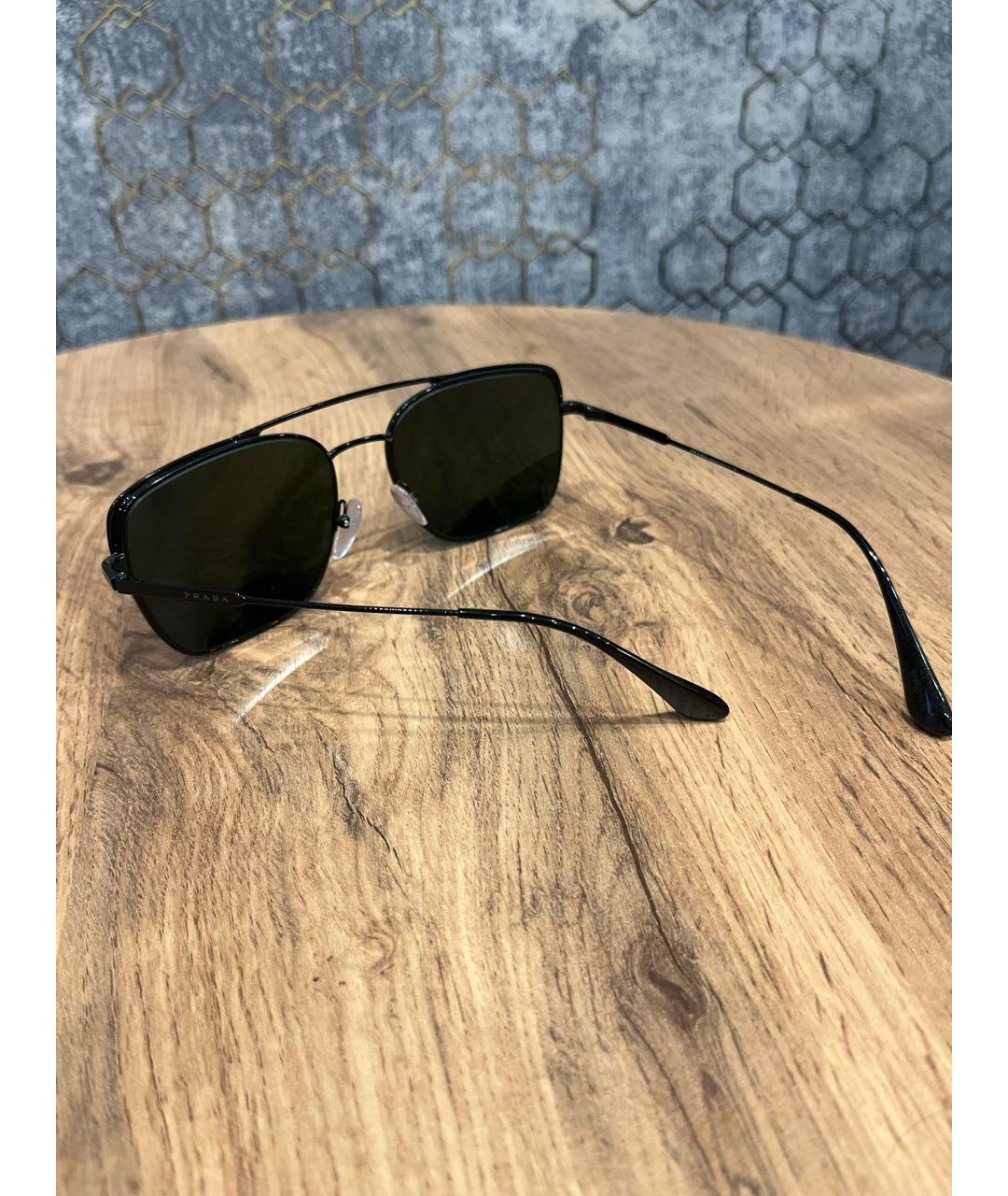 PRADA Черные металлические солнцезащитные очки, фото 5