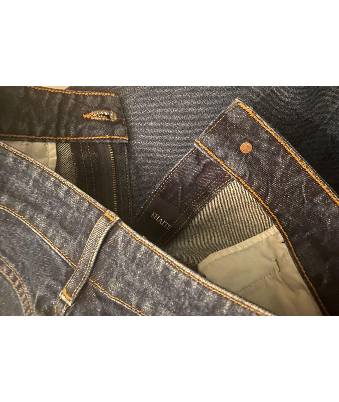 KHAITE Темно-синие хлопковые джинсы клеш, фото 4
