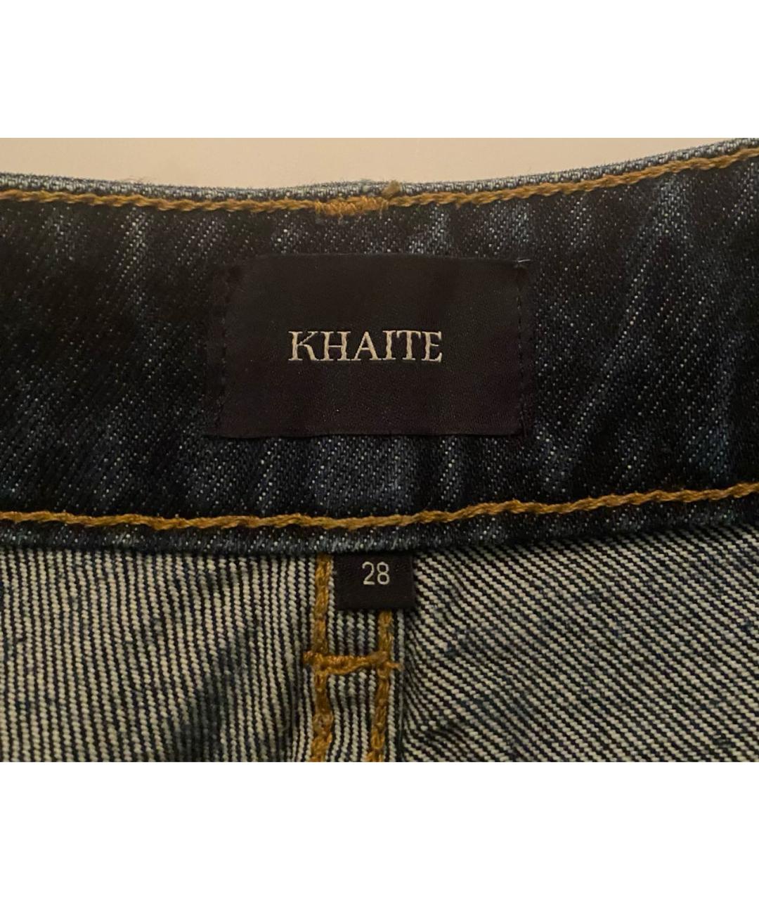 KHAITE Темно-синие хлопковые джинсы клеш, фото 3