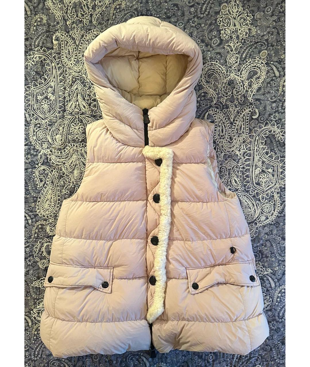 MONCLER GRENOBLE Розовый полиамидовый жилет, фото 9