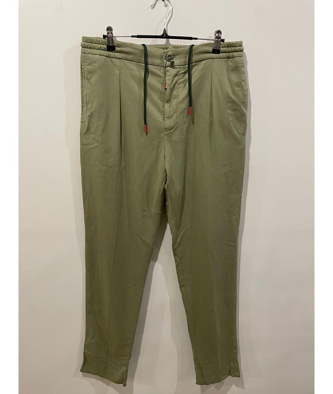 KITON Хаки повседневные брюки, фото 5