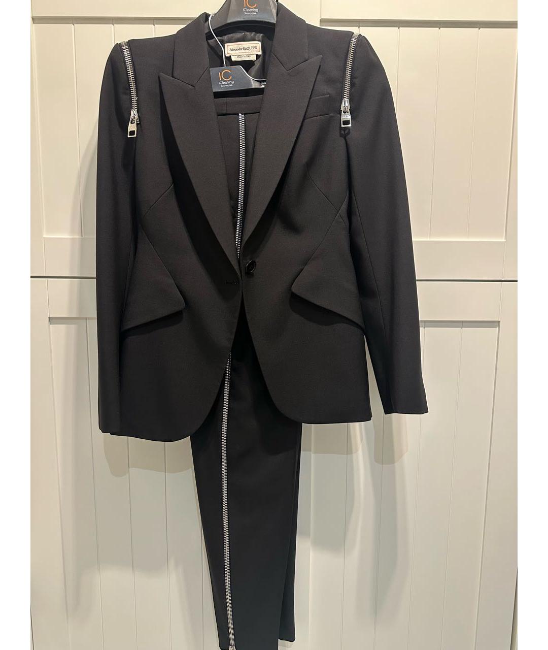 ALEXANDER MCQUEEN Черный шерстяной костюм с брюками, фото 3