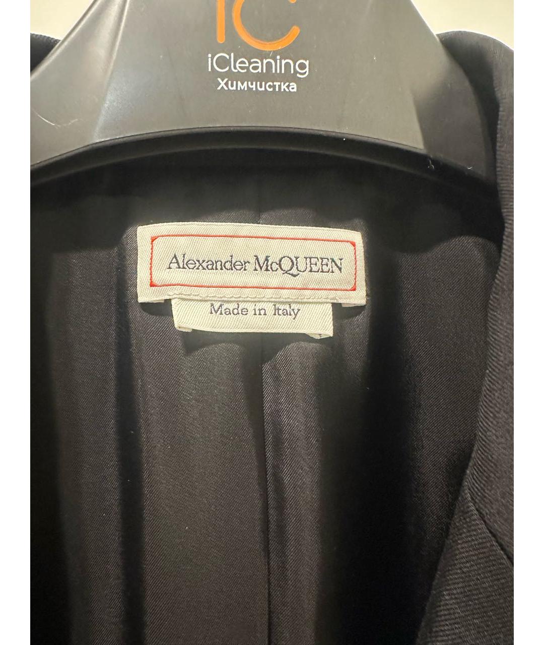 ALEXANDER MCQUEEN Черный шерстяной костюм с брюками, фото 4