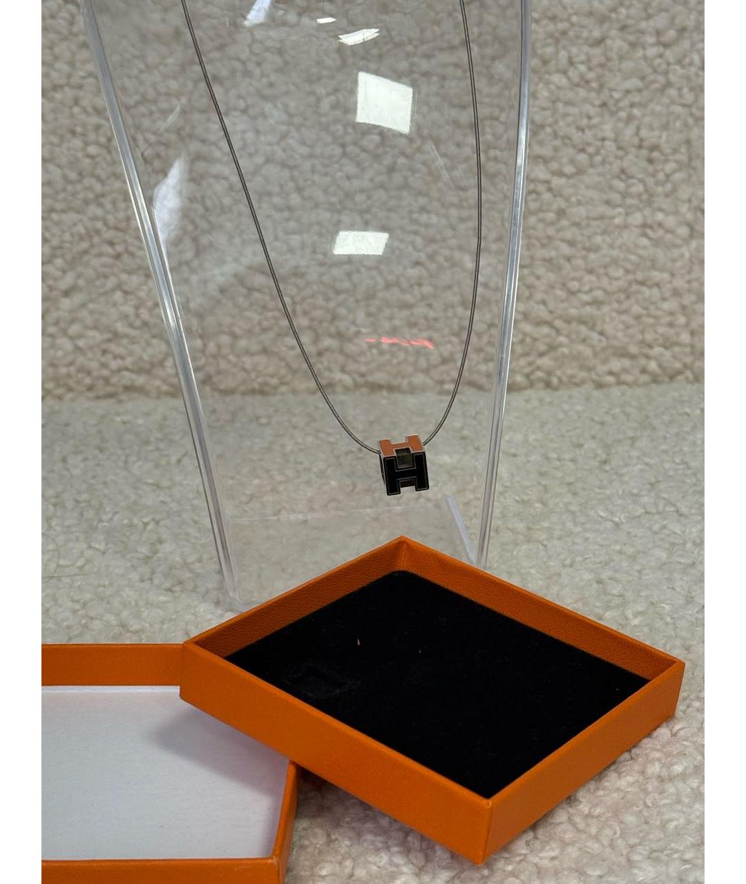 HERMES Оранжевая металлическая подвеска, фото 6