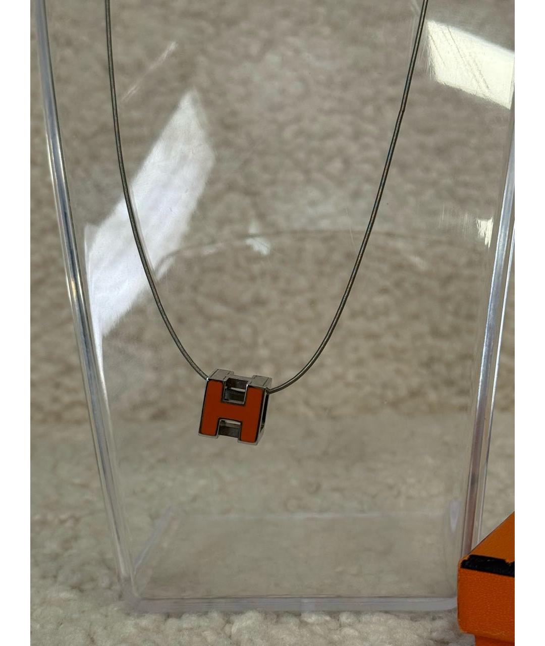 HERMES Оранжевая металлическая подвеска, фото 7
