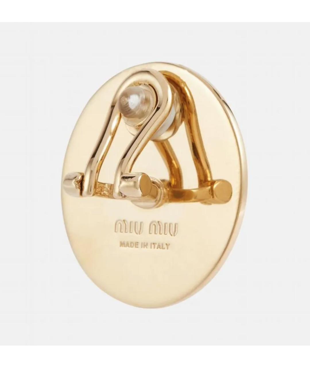 MIU MIU Золотые металлические серьги, фото 2