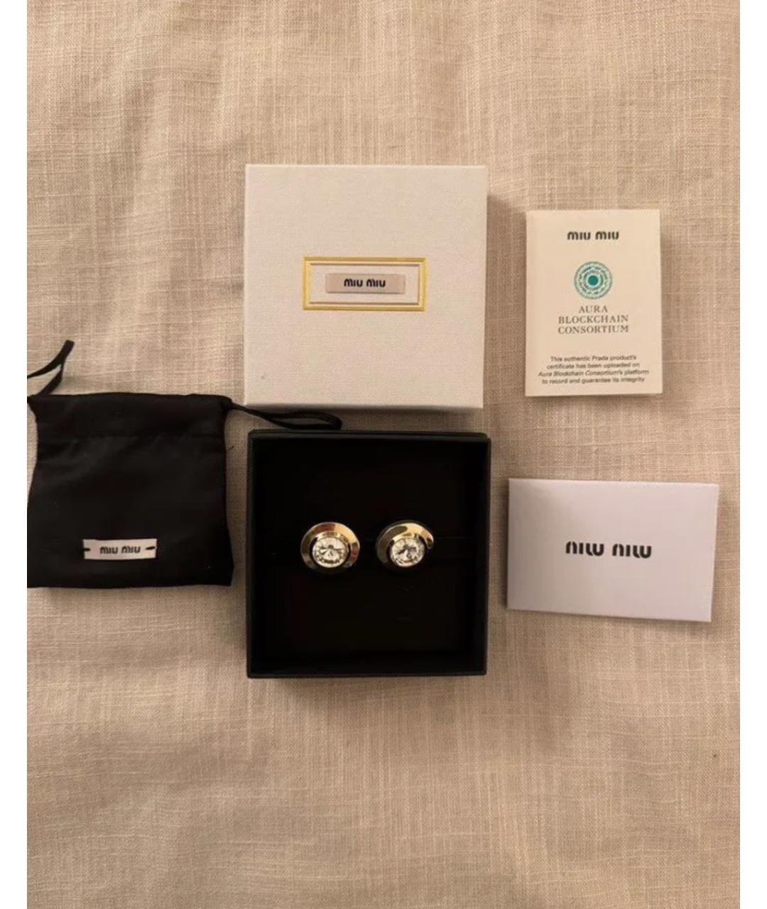 MIU MIU Золотые металлические серьги, фото 3
