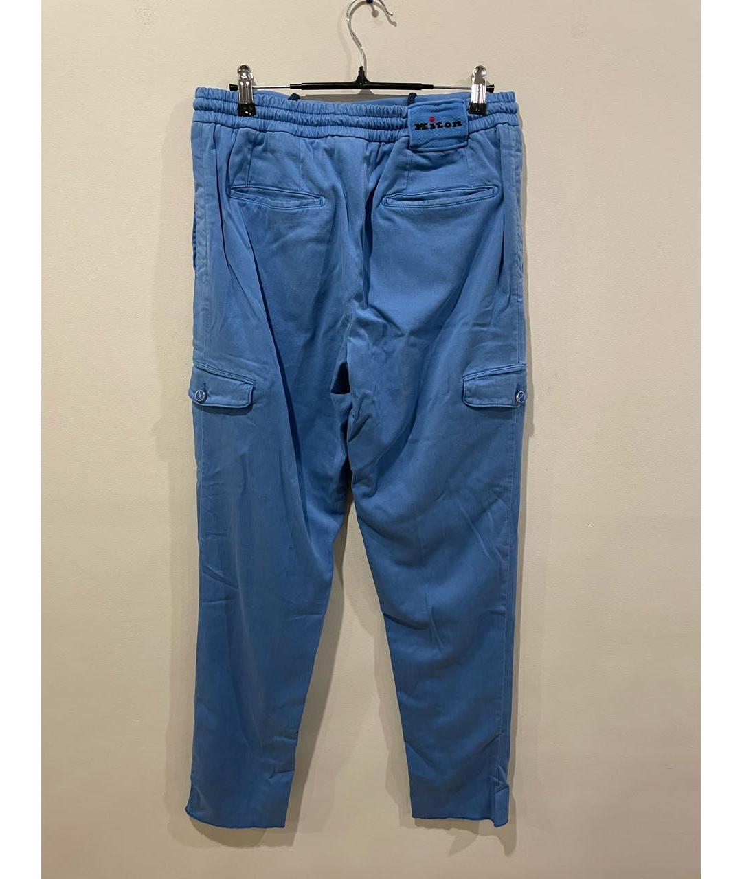 KITON Голубые повседневные брюки, фото 2