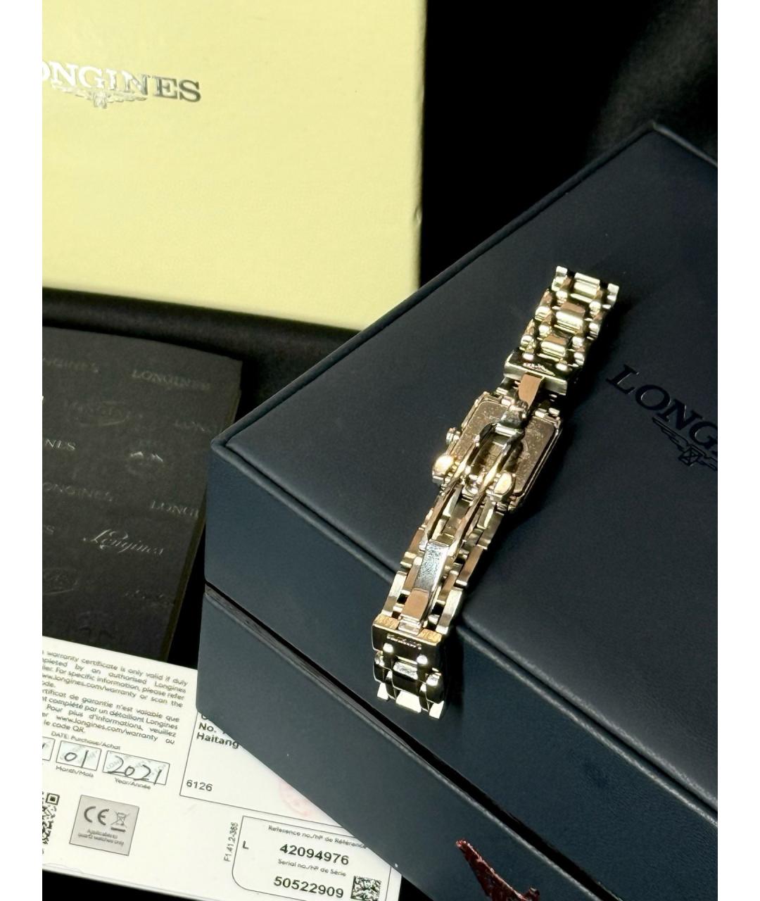 LONGINES Белые стальные часы, фото 4