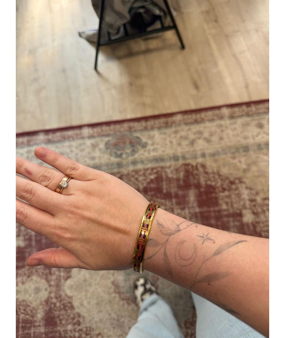 HERMES Золотой металлический браслет, фото 7