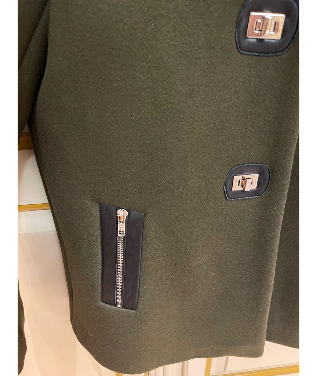 SANDRO Хаки шерстяное пальто, фото 5