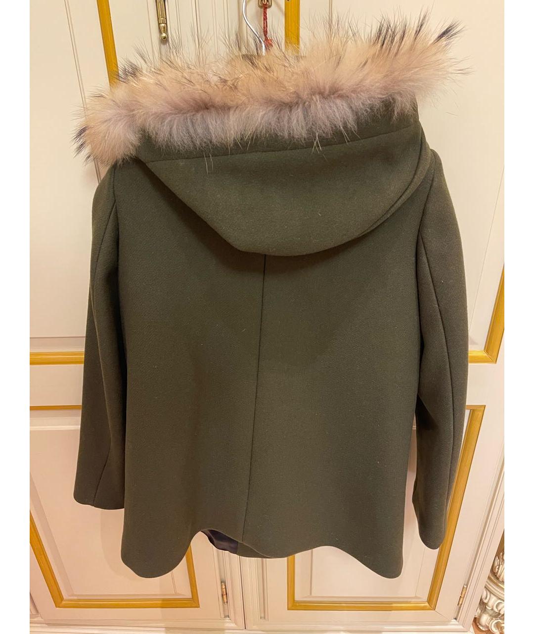 SANDRO Хаки шерстяное пальто, фото 2