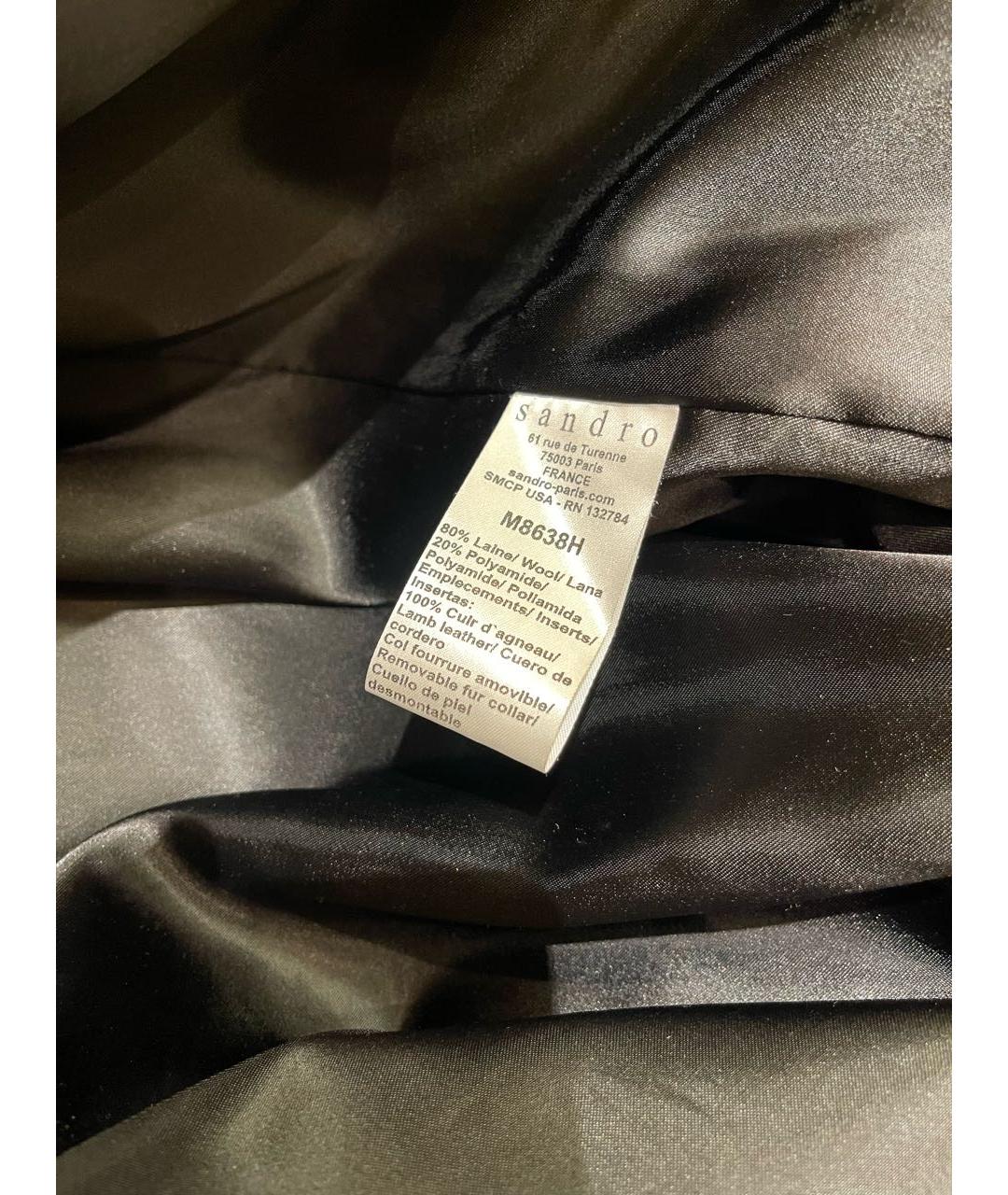 SANDRO Хаки шерстяное пальто, фото 6