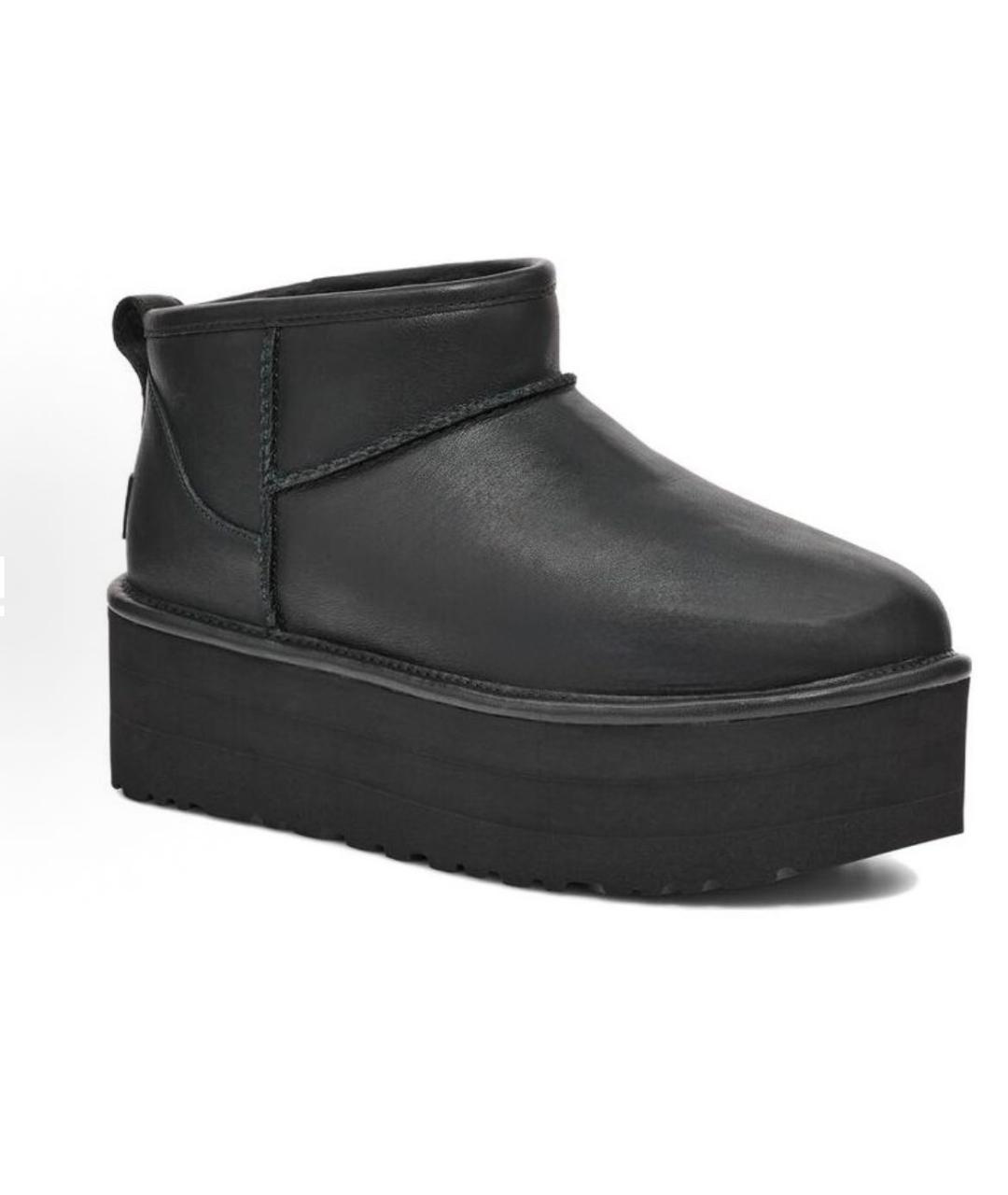 UGG AUSTRALIA Черные кожаные ботинки, фото 2