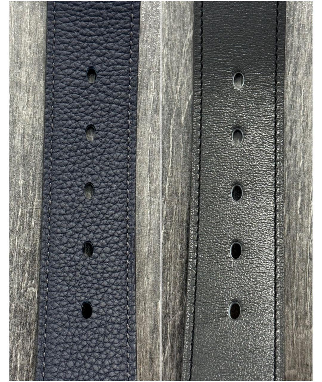 HERMES Синий кожаный ремень, фото 6