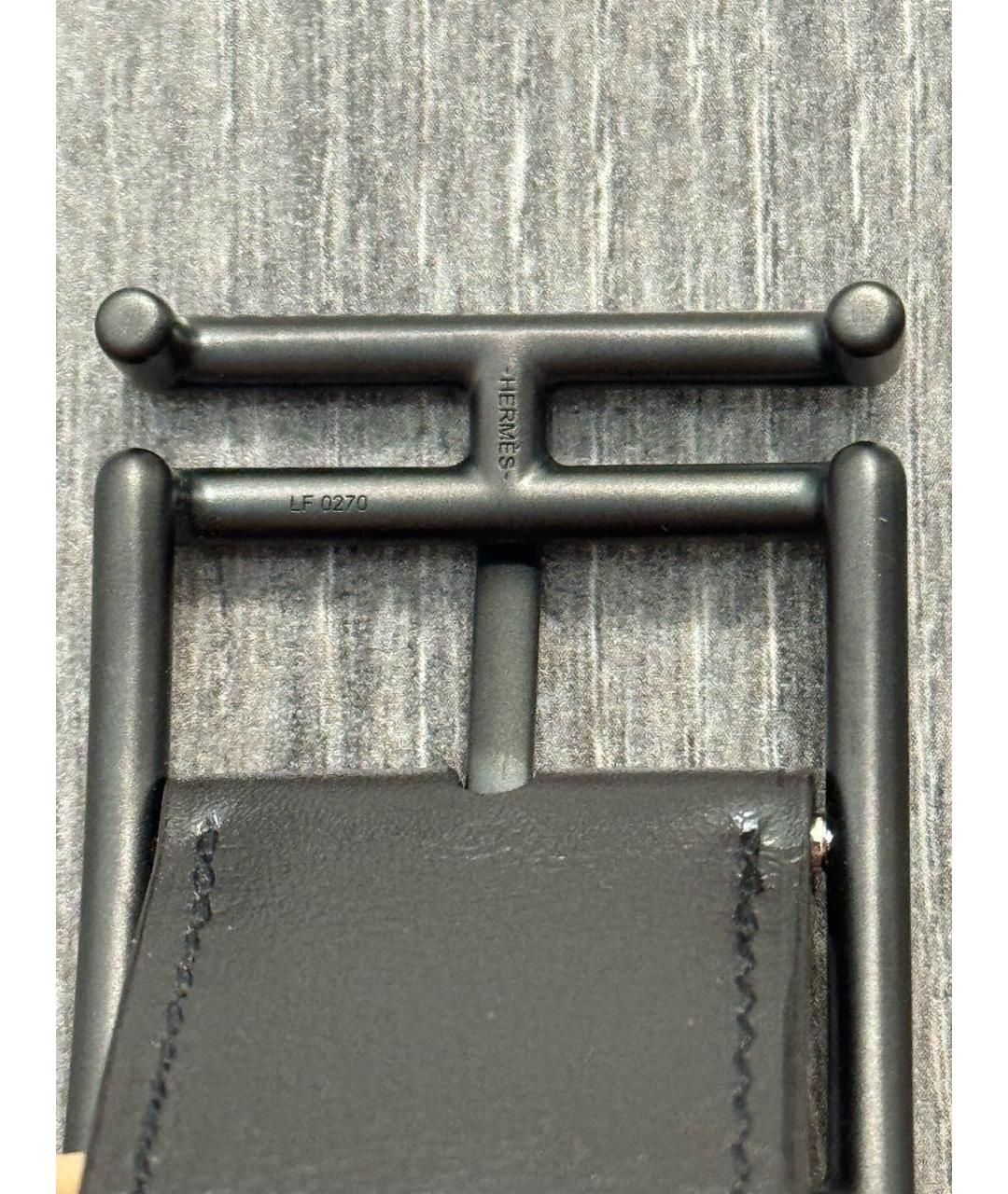 HERMES Синий кожаный ремень, фото 5