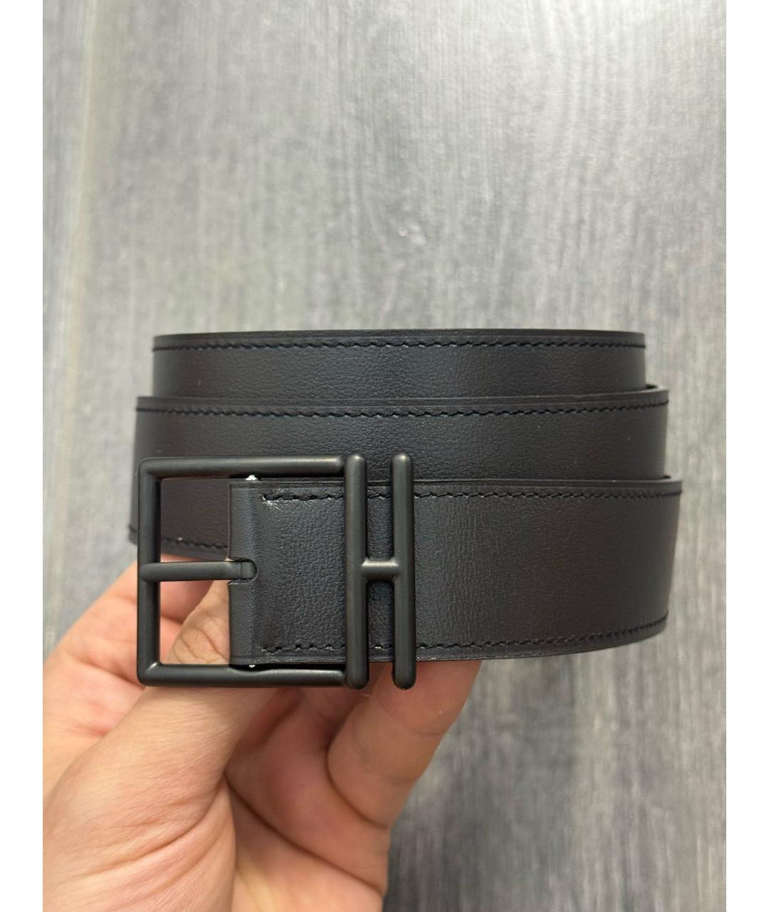 HERMES Синий кожаный ремень, фото 9