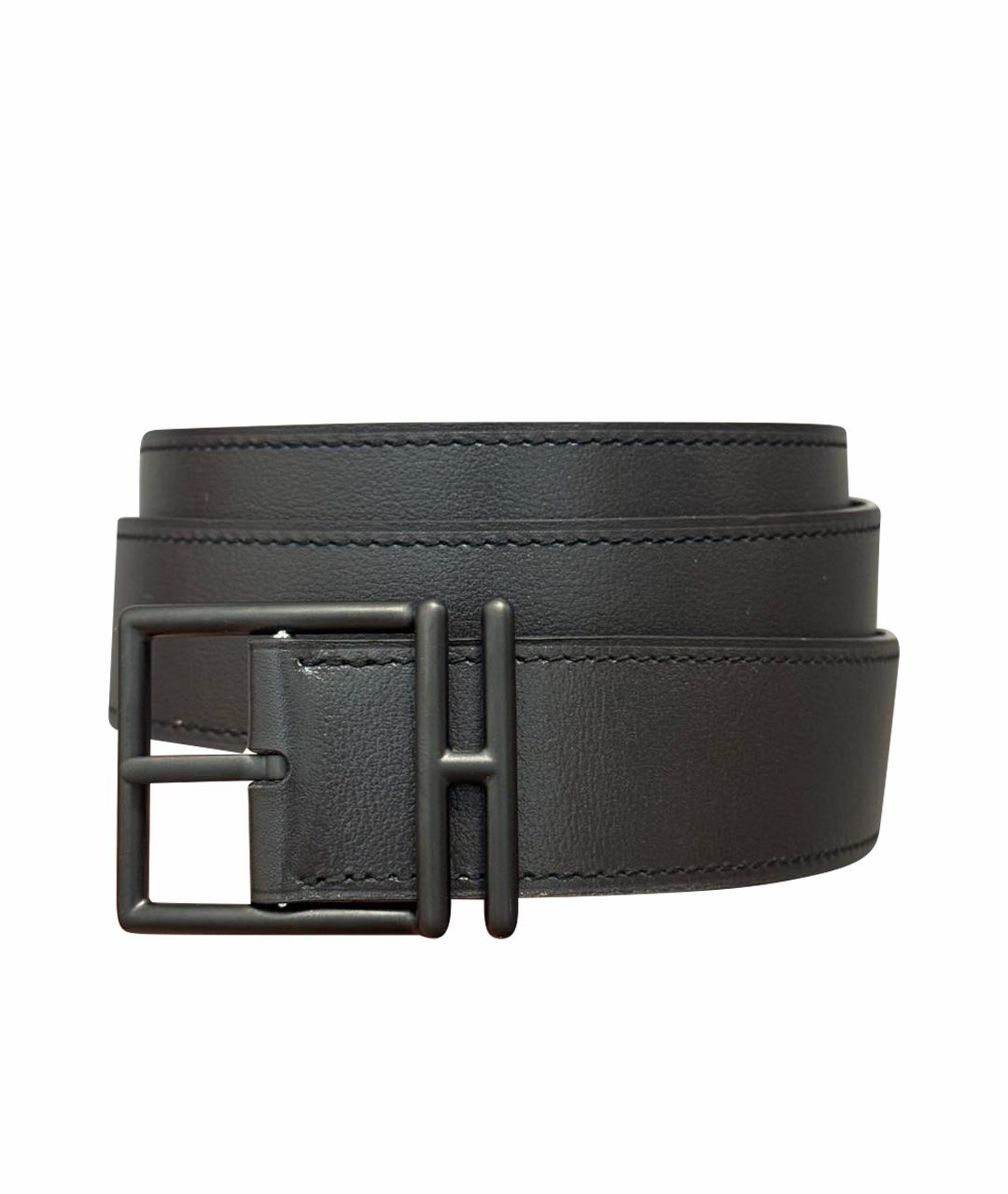 HERMES Синий кожаный ремень, фото 1