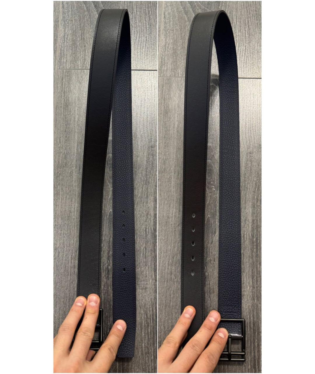 HERMES Синий кожаный ремень, фото 7