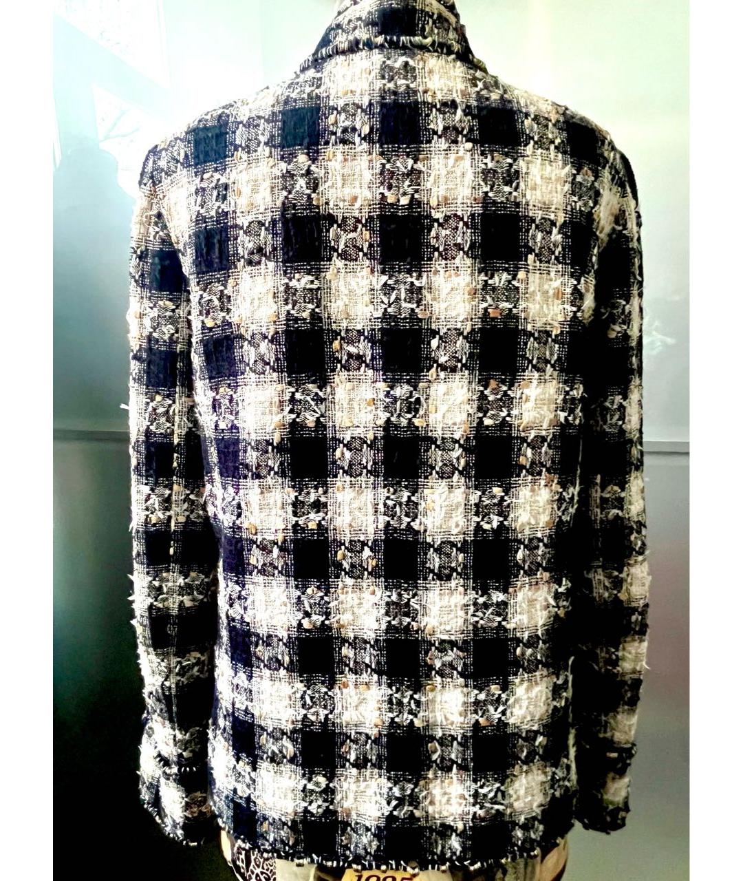 CHANEL Черный твидовый жакет/пиджак, фото 2