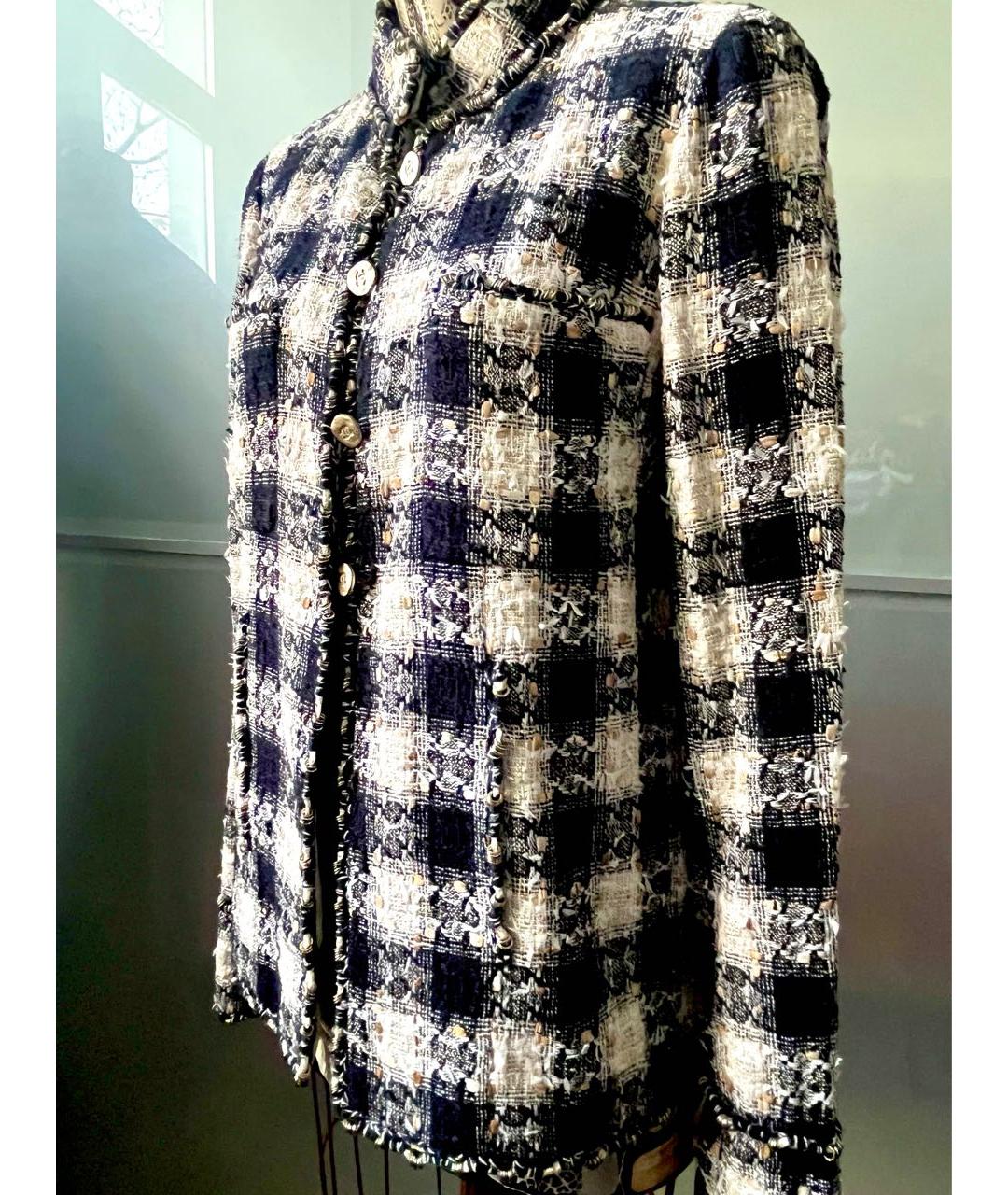 CHANEL Черный твидовый жакет/пиджак, фото 6