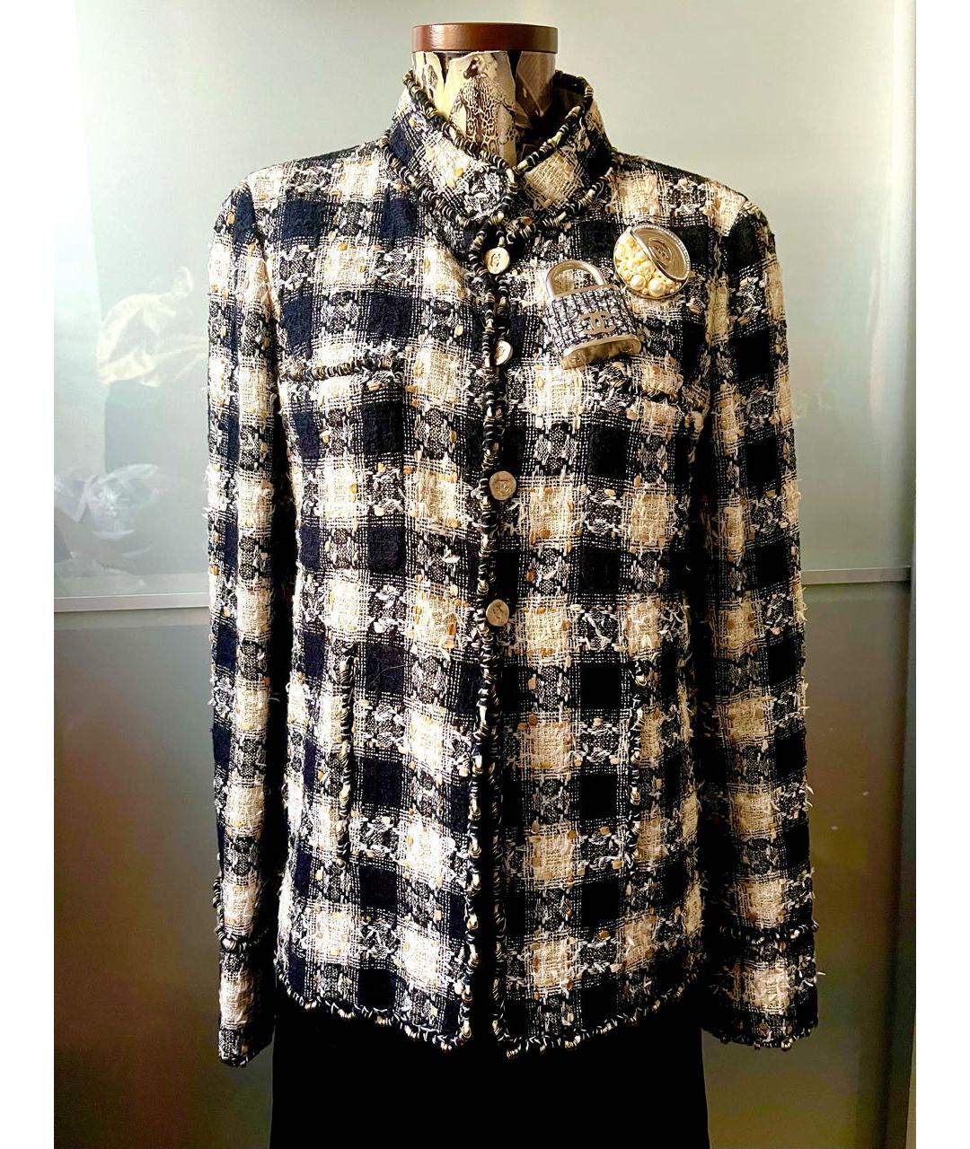 CHANEL Черный твидовый жакет/пиджак, фото 4