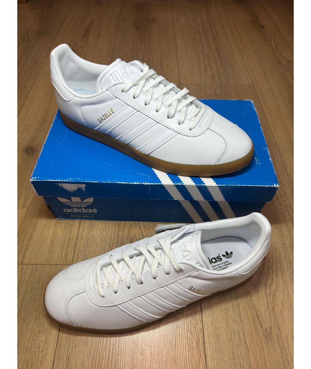 ADIDAS Белые кожаные низкие кроссовки / кеды, фото 2