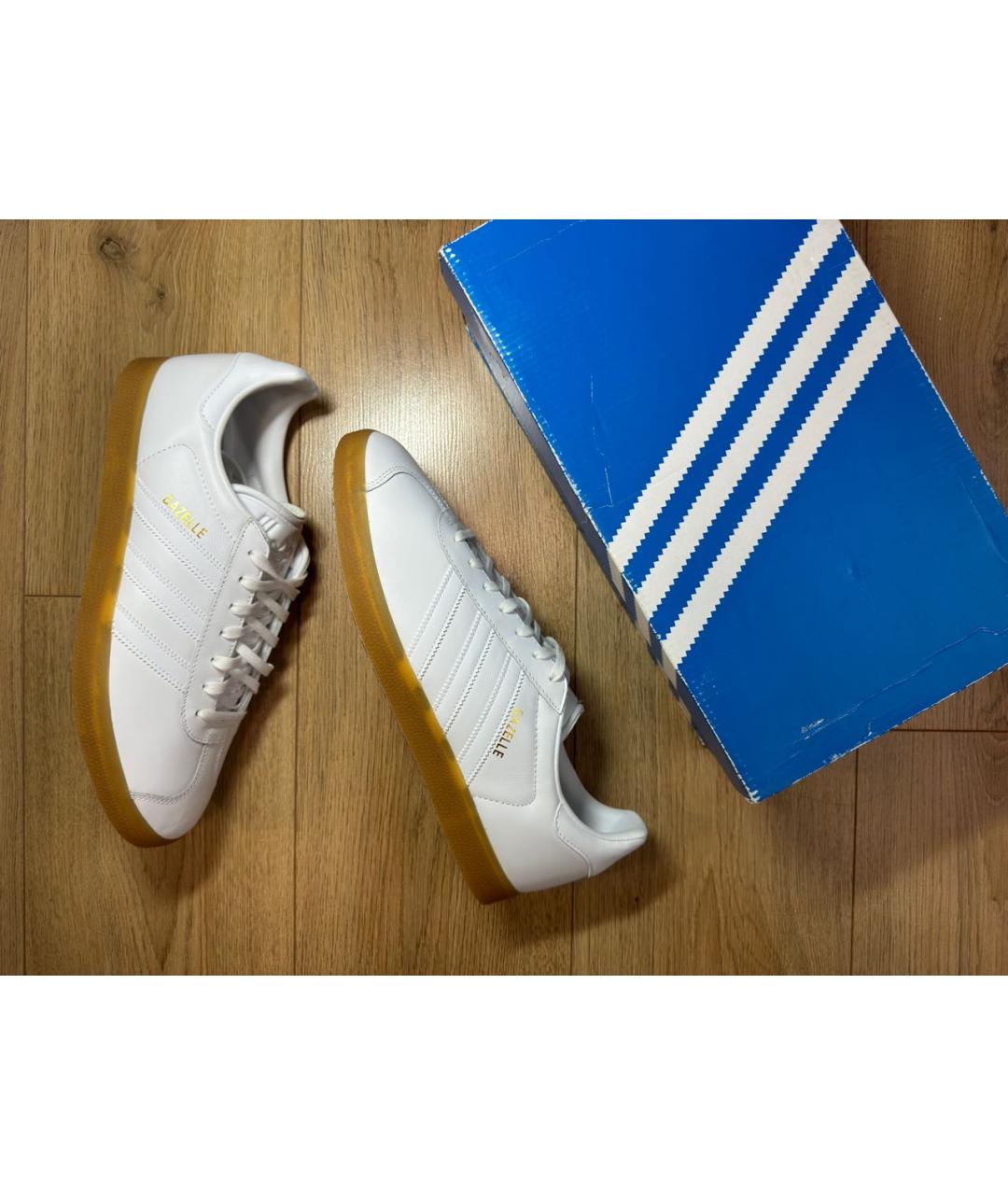 ADIDAS Белые кожаные низкие кроссовки / кеды, фото 5