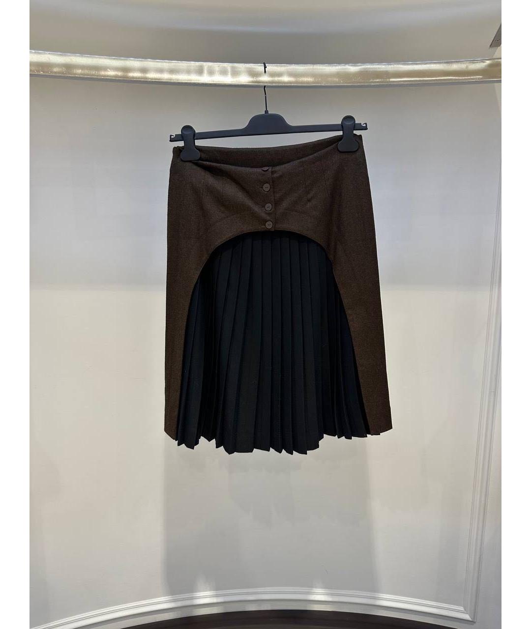 FENDI Коричневая юбка миди, фото 2