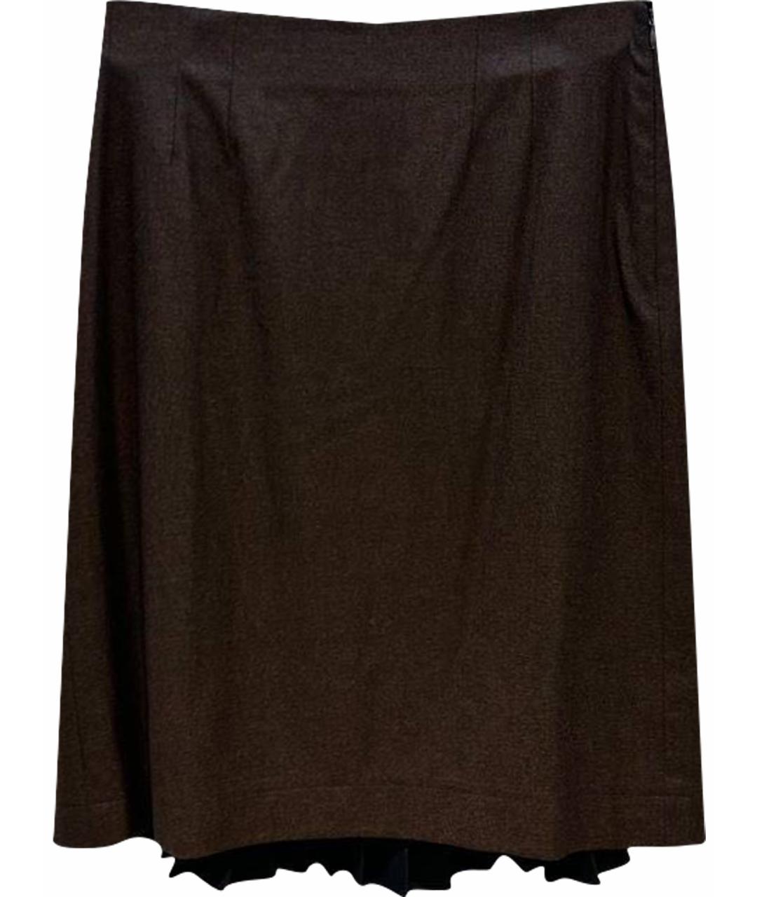 FENDI Коричневая юбка миди, фото 1