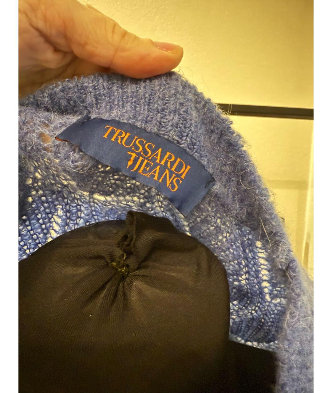 TRUSSARDI JEANS Синий шерстяной джемпер / свитер, фото 5
