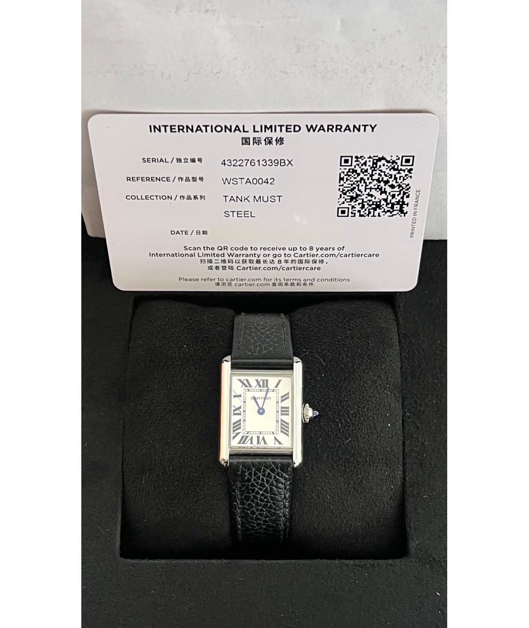 CARTIER Белые стальные часы, фото 2