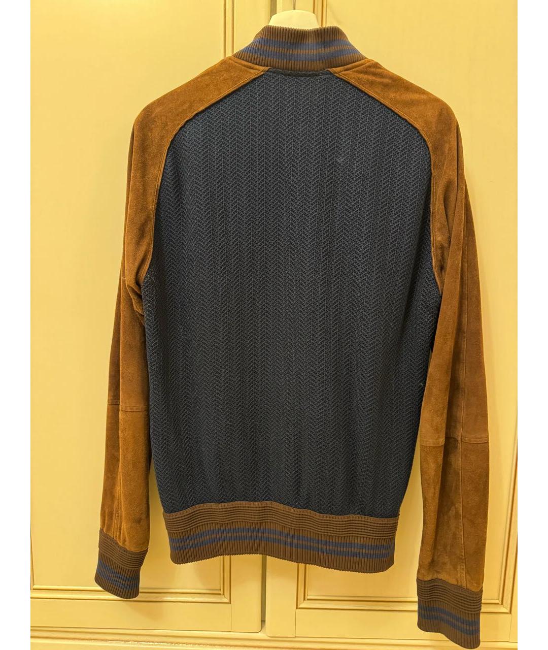 ROBERTO CAVALLI Темно-синяя хлопковая куртка, фото 2