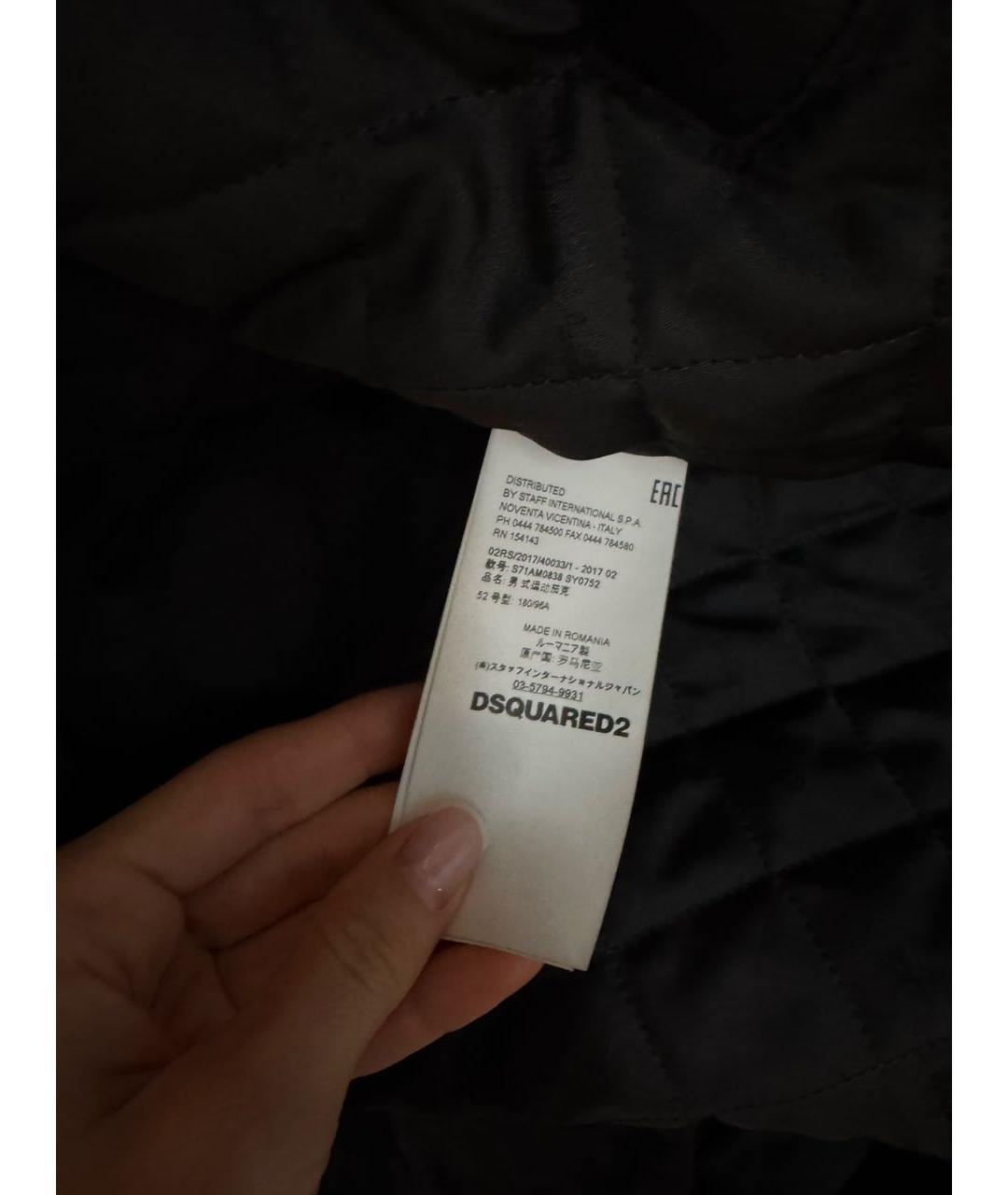 DSQUARED2 Черная кожаная дубленка/шуба, фото 6