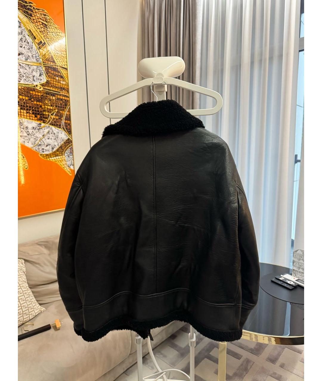 DSQUARED2 Черная кожаная дубленка/шуба, фото 2
