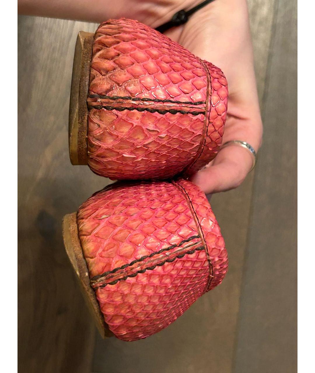 PRADA Коралловые кожаные лоферы, фото 6
