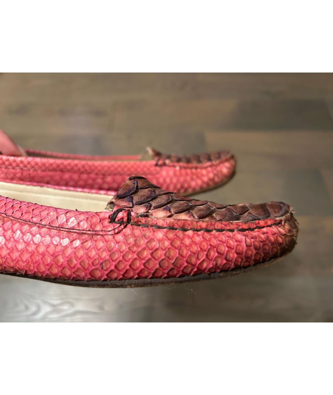 PRADA Коралловые кожаные лоферы, фото 4