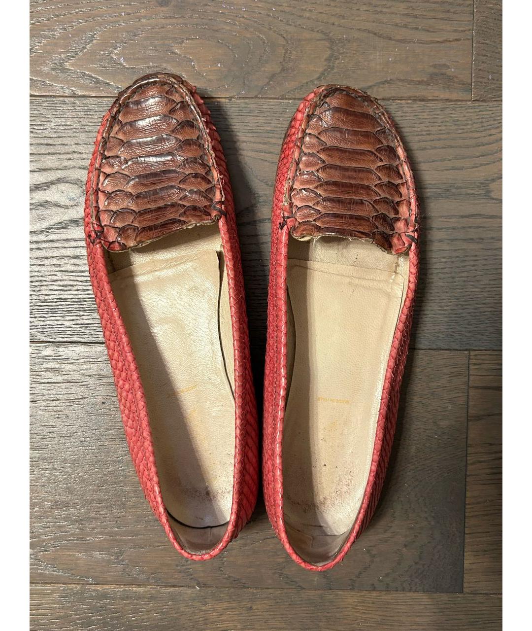 PRADA Коралловые кожаные лоферы, фото 2