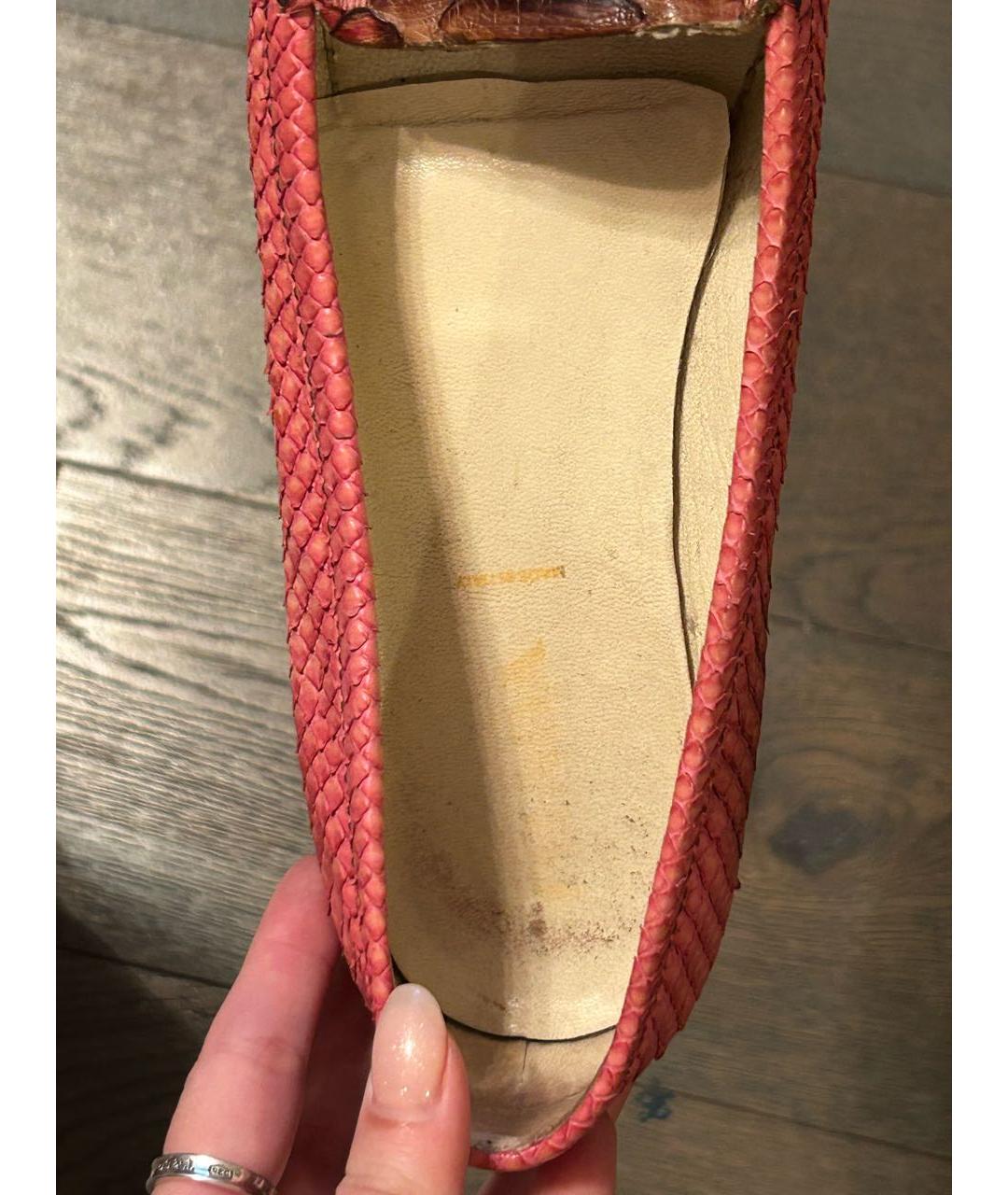 PRADA Коралловые кожаные лоферы, фото 8