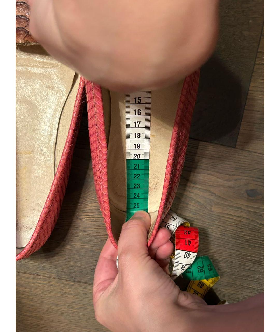 PRADA Коралловые кожаные лоферы, фото 5